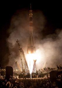 Il razzo Soyuz alla partenza