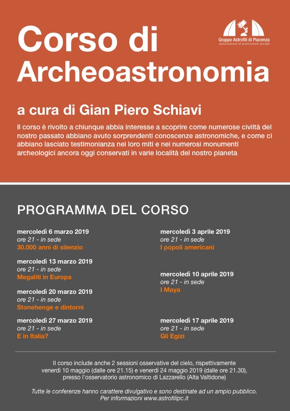 corso astronomi filosofi