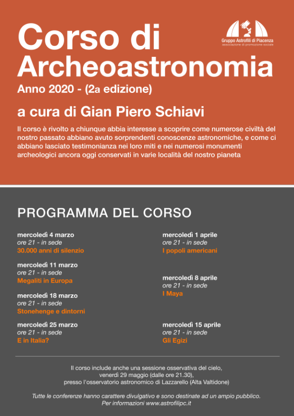 corso astronomi filosofi