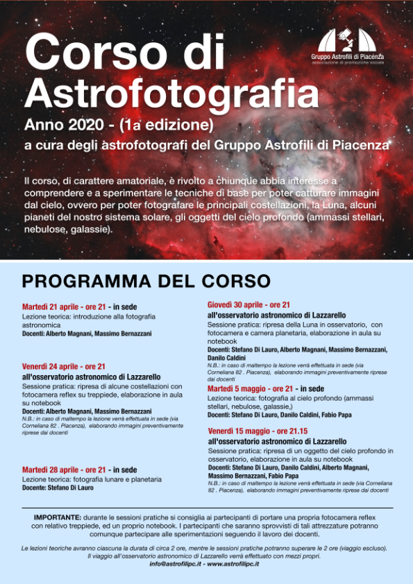 corso astronomi filosofi